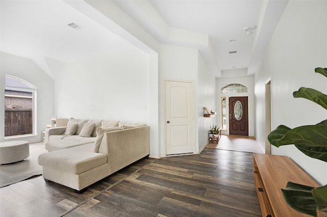 13015 Barkley Bend Ln, Houston, TX 77044 - foyer with dark wood-style floors