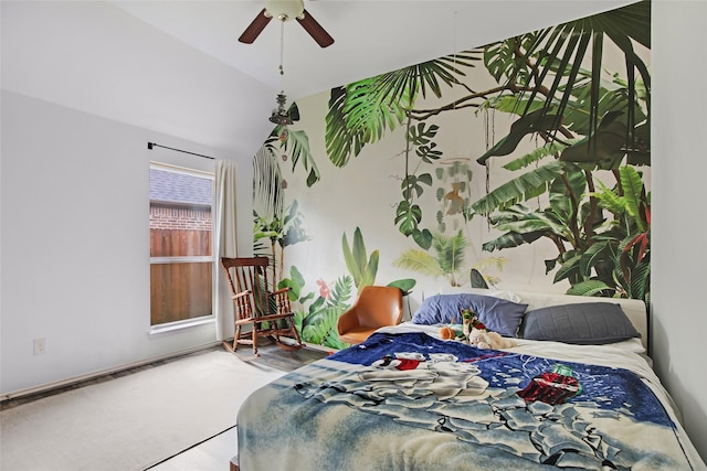 13015 Barkley Bend Ln, Houston, TX 77044 - bedroom with ceiling fan and vaulted ceiling