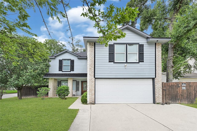 17103 Scuttle Way, Crosby, TX 77532 - traditional-style home with concrete driveway, a garage, brick siding, and roof with shingles