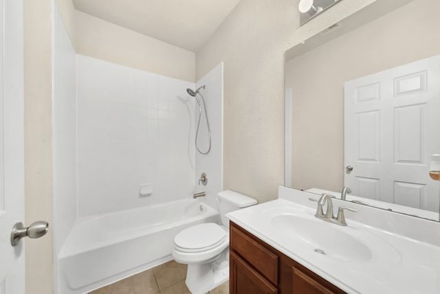 15806 Marble Bluff Ln, Houston, TX 77049 - full bathroom featuring vanity, shower / bathtub combination, and tile patterned floors