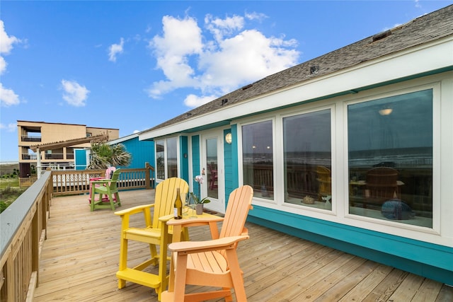 21446 Gulf Dr, Galveston, TX 77554 - view of wooden terrace