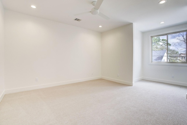 1514 Chantilly Ln, Houston, TX 77018 - empty room featuring light colored carpet, recessed lighting, and a ceiling fan
