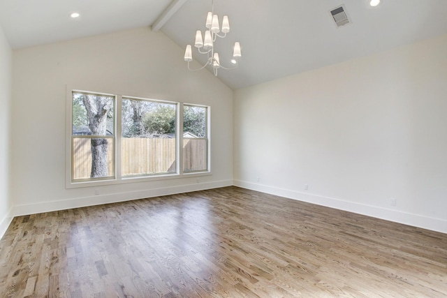 1514 Chantilly Ln, Houston, TX 77018 - spare room with a chandelier, wood finished floors, and recessed lighting