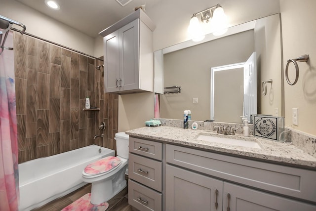 7947 Cinderella St, Houston, TX 77028 - full bathroom with vanity and shower / tub combo with curtain