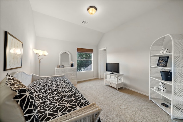 18331 Chapmans Count Rd, Cypress, TX 77433 - carpeted bedroom featuring vaulted ceiling and baseboards