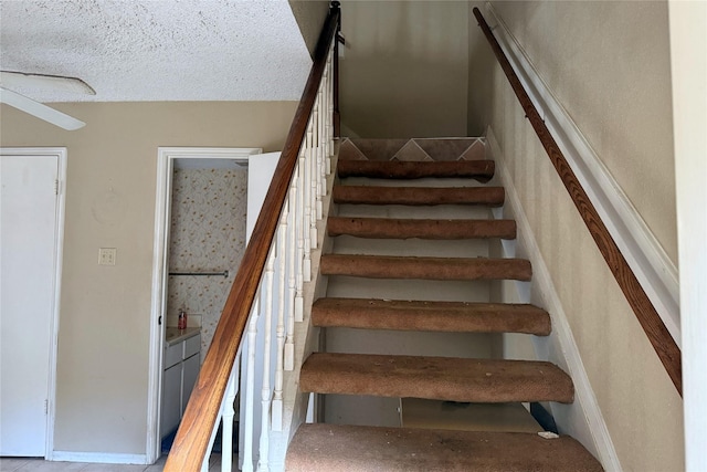 3600 Jeanetta St Unit 1602, Houston, TX 77063 - stairs with a ceiling fan