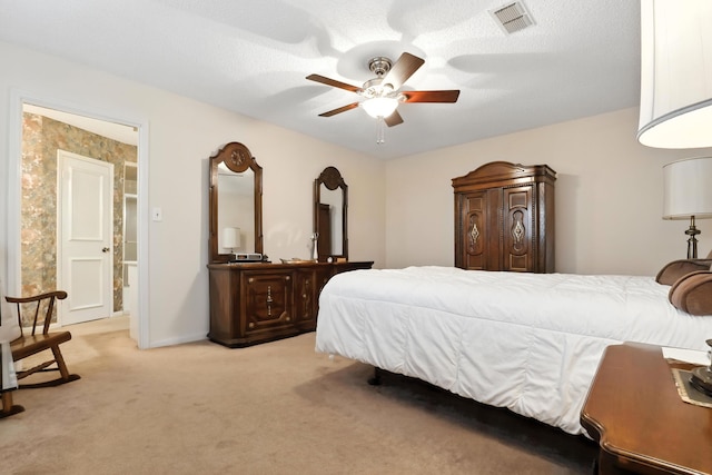 2910 Riata Ln, Houston, TX 77043 - bedroom featuring light colored carpet and a ceiling fan