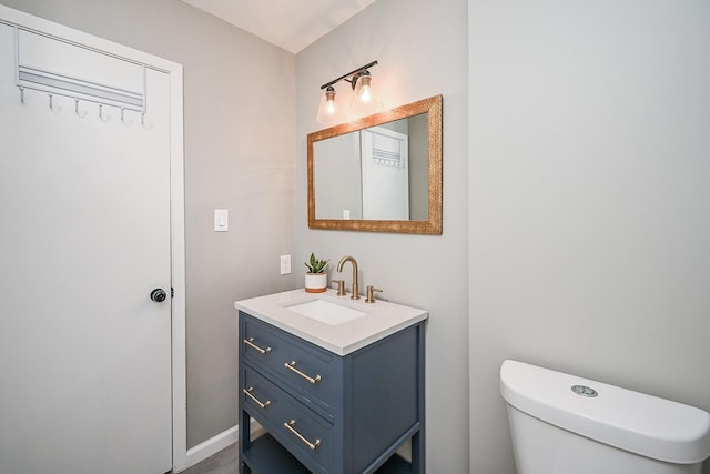 19923 Ricewood Way, Katy, TX 77449 - half bathroom with vanity and toilet