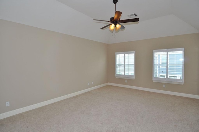 5325 Petty St Unit B, Houston, TX 77007 - unfurnished room with light carpet, a ceiling fan, and lofted ceiling