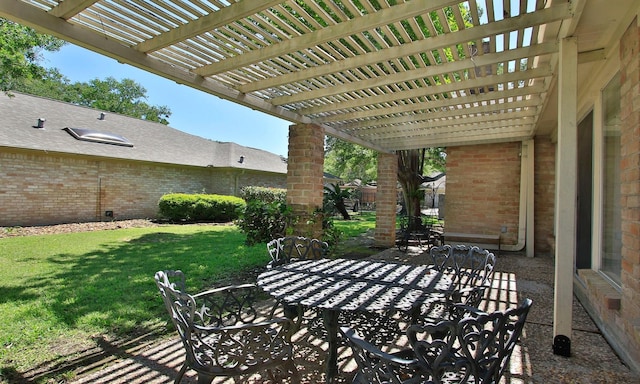 6606 Preston Trail Dr, Houston, TX 77069 - view of patio / terrace with outdoor dining space and a pergola