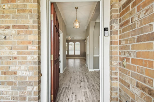 15919 Shadow Pass Trl, Tomball, TX 77377 - corridor with light wood-type flooring and baseboards