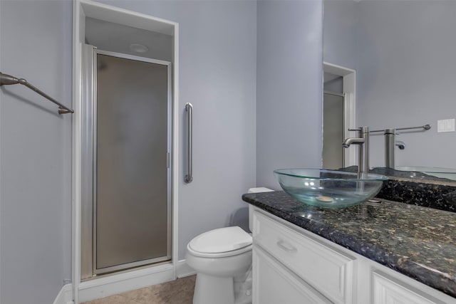 193 Grogans Point Rd, The Woodlands, TX 77380 - bathroom with a stall shower, vanity, and tile patterned flooring