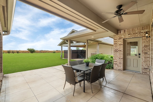 10527 Caddo Lake Dr, Needville, TX 77461 - view of patio with ceiling fan and outdoor dining space