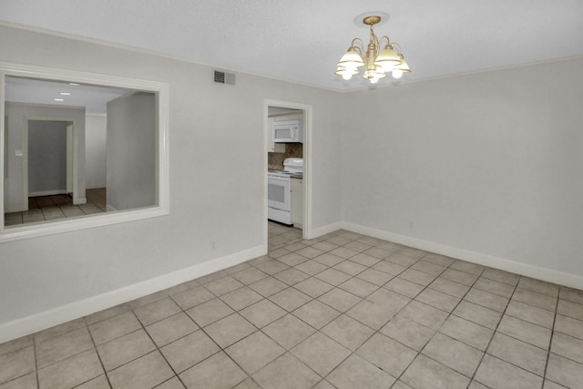 4047 Falkirk Ln, Houston, TX 77025 - empty room with a chandelier and light tile patterned floors