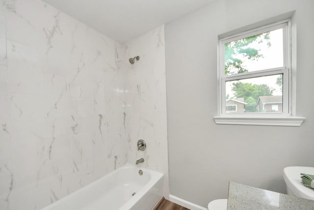 5634 Beldart St, Houston, TX 77033 - full bathroom with shower / tub combination and wood finished floors