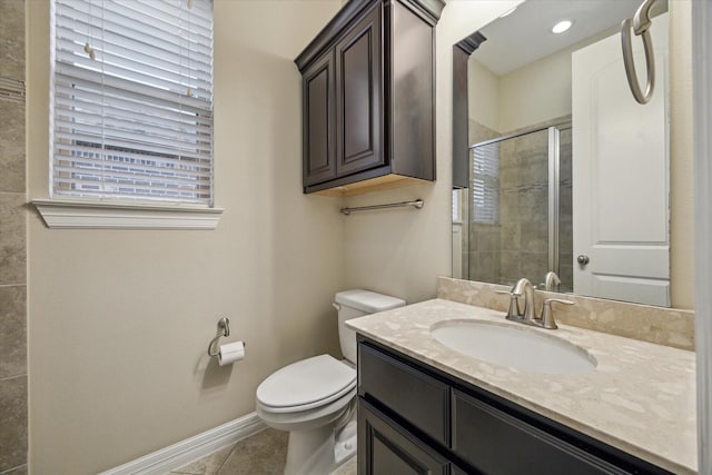 17310 Venado Dr, Cypress, TX 77433 - full bath with a tile shower, vanity, and tile patterned floors