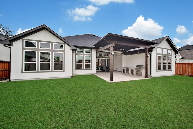 5350 Cherry Spring Dr, Spring, TX 77386 - rear view of property featuring an outdoor kitchen and a patio