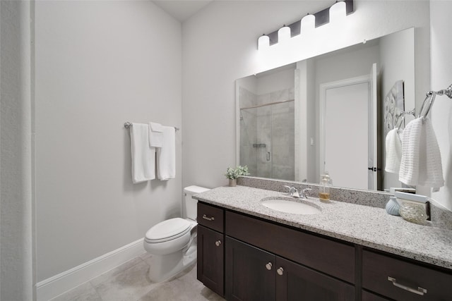 5350 Cherry Spring Dr, Spring, TX 77386 - full bathroom with vanity, a stall shower, and tile patterned floors