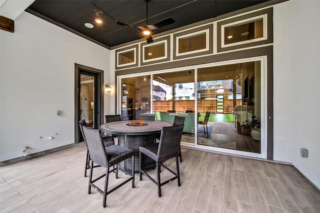 5350 Cherry Spring Dr, Spring, TX 77386 - view of patio / terrace featuring outdoor dining area and a fire pit