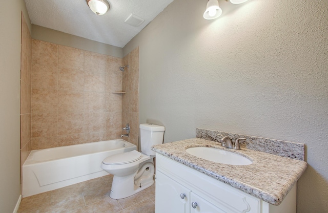 1511 Calveryman Ln, Katy, TX 77449 - bathroom with vanity, tile patterned floors, and tub / shower combination