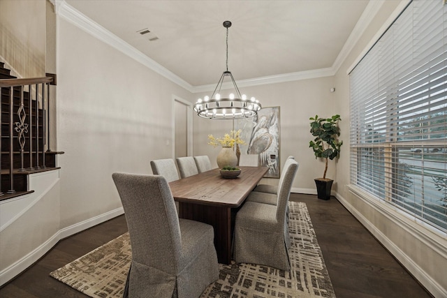 1923 Rice Mill Dr, Katy, TX 77493 - dining space featuring a chandelier, wood finished floors, and crown molding