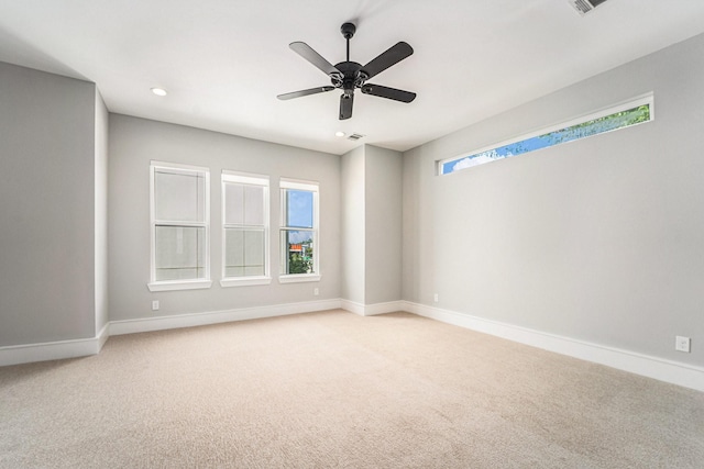 2221 Francis St, Houston, TX 77004 - empty room with light colored carpet, recessed lighting, and a ceiling fan