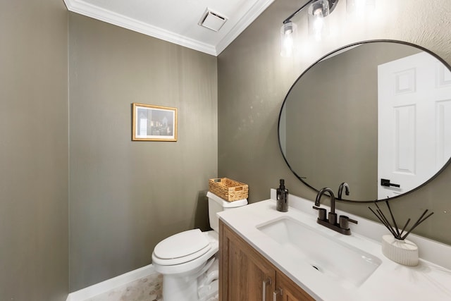 19 Shinyrock Pl, The Woodlands, TX 77381 - bathroom featuring crown molding and vanity