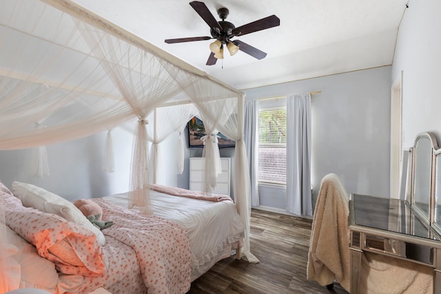 96 N Acacia Park Cir, The Woodlands, TX 77382 - bedroom featuring wood finished floors and a ceiling fan