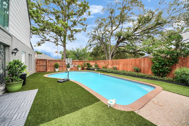 6803 Las Brisas Dr, Houston, TX 77083 - view of pool with a fenced backyard