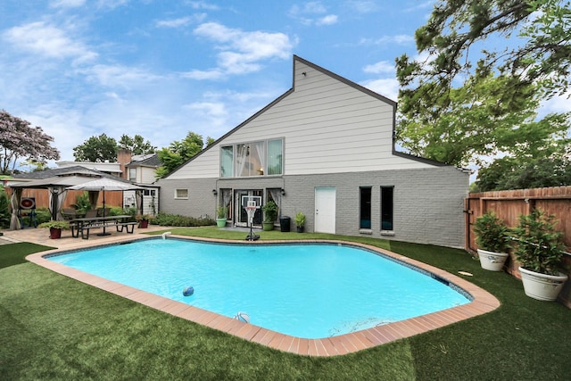 6803 Las Brisas Dr, Houston, TX 77083 - view of pool with a gazebo and a patio