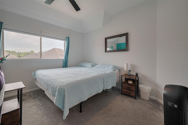 21002 Beech Landing Ln, Katy, TX 77450 - bedroom featuring vaulted ceiling, carpet, and a ceiling fan