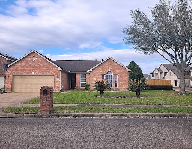 4134 Teal Valley Ct, Fresno, TX 77545 - view of front of house featuring brick siding, an attached garage, and driveway