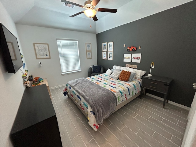 20130 New Sunrise Trl, Cypress, TX 77433 - bedroom featuring ceiling fan and wood finished floors