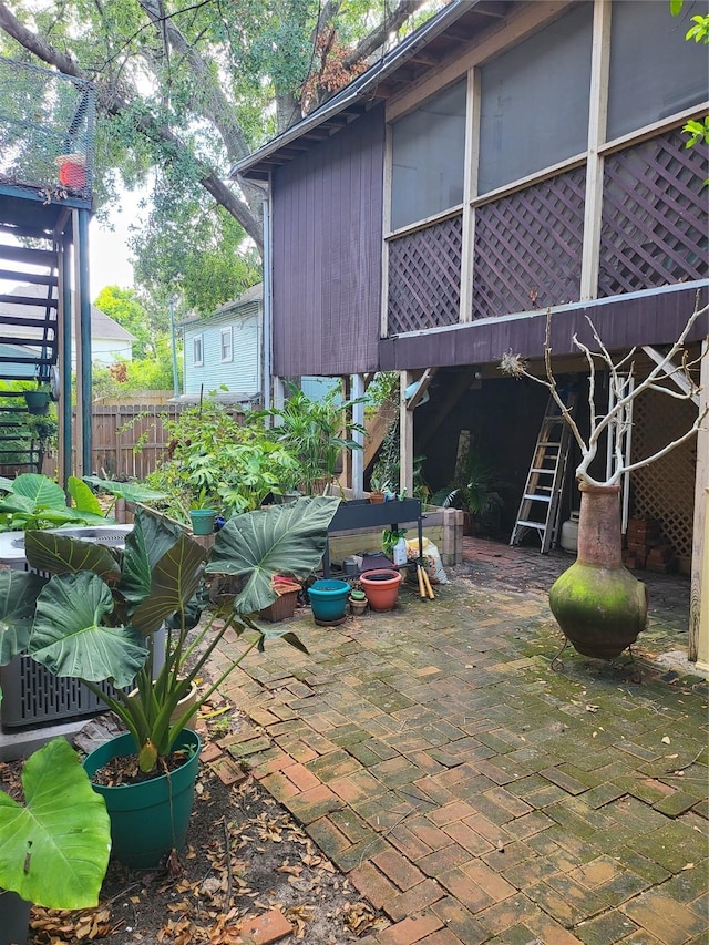 1529 Welch St, Houston, TX 77006 - view of patio featuring stairs