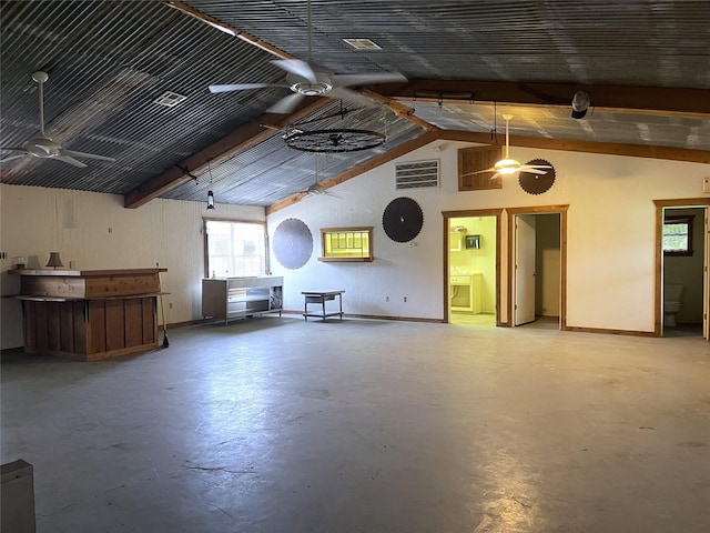 TBD S Fm 39, Donie, TX 75838 - garage featuring a ceiling fan and baseboards
