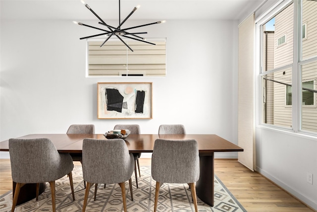 1801 Oneil St Unit C, Houston, TX 77019 - dining area featuring a chandelier and wood finished floors
