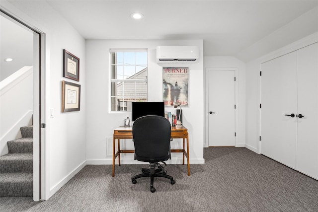 1801 Oneil St Unit C, Houston, TX 77019 - carpeted office space featuring a wall mounted AC and recessed lighting