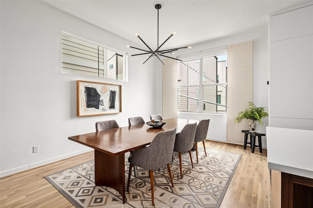 1801 Oneil St Unit C, Houston, TX 77019 - dining area featuring a chandelier and light wood-type flooring