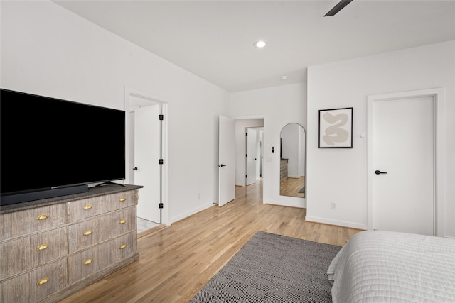 1801 Oneil St Unit C, Houston, TX 77019 - bedroom with light wood finished floors and recessed lighting