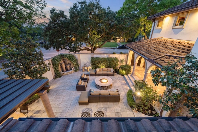 3751 Aberdeen Way, Houston, TX 77025 - view of patio / terrace featuring an outdoor living space