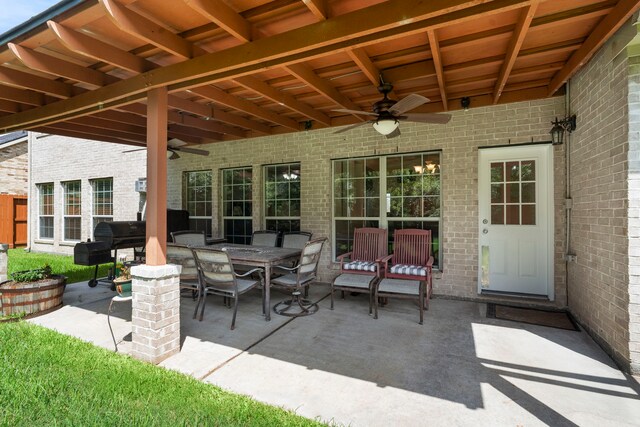 2326 Vinemead Ct, Katy, TX 77450 - view of patio with ceiling fan and outdoor dining area