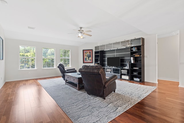 2326 Vinemead Ct, Katy, TX 77450 - living area with ceiling fan and wood finished floors