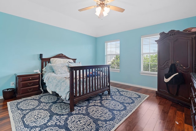 2326 Vinemead Ct, Katy, TX 77450 - bedroom featuring wood finished floors, ceiling fan, and vaulted ceiling