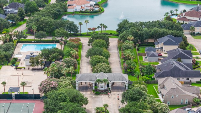 2326 Vinemead Ct, Katy, TX 77450 - aerial view of residential area featuring a nearby body of water