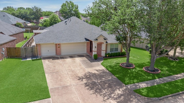 7206 Broadelm Dr, Houston, TX 77095 - view of front of house featuring roof with shingles, brick siding, an attached garage, and concrete driveway