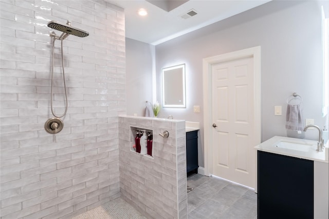 503 Detering St, Houston, TX 77007 - bathroom featuring vanity and tiled shower