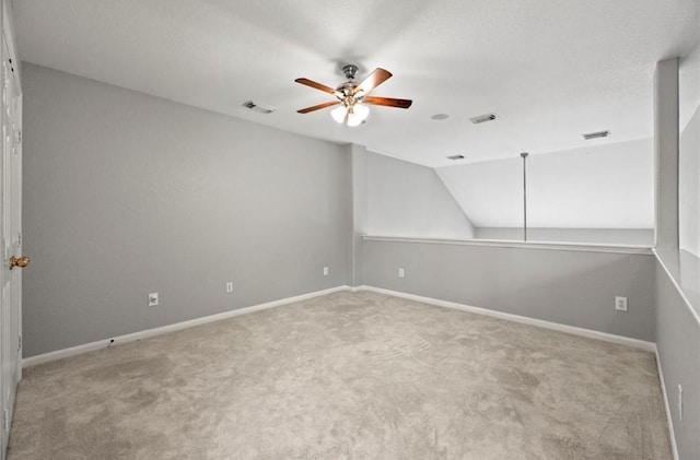 8814 Silent Willow Ln, Sugar Land, TX 77479 - empty room with a ceiling fan, carpet, and lofted ceiling