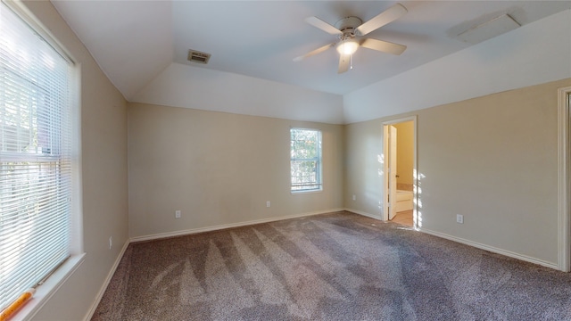 4106 Friar Point Rd, Houston, TX 77047 - carpeted empty room featuring a ceiling fan and lofted ceiling
