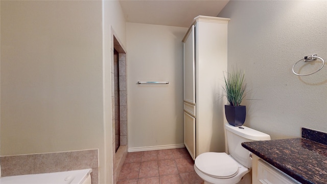 4106 Friar Point Rd, Houston, TX 77047 - full bath featuring a garden tub, vanity, tile patterned floors, and a shower