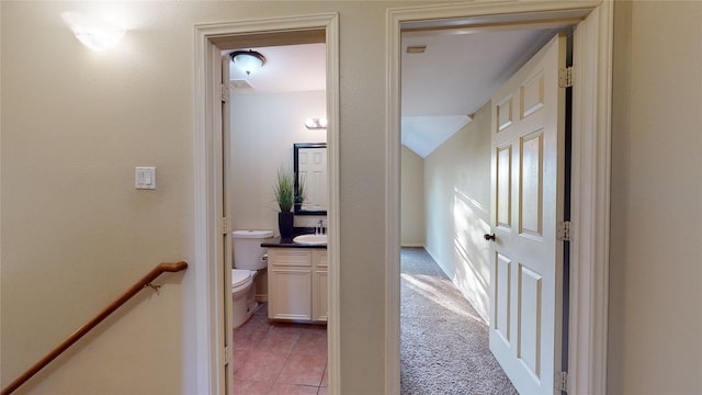 4106 Friar Point Rd, Houston, TX 77047 - corridor with a sink and light tile patterned flooring